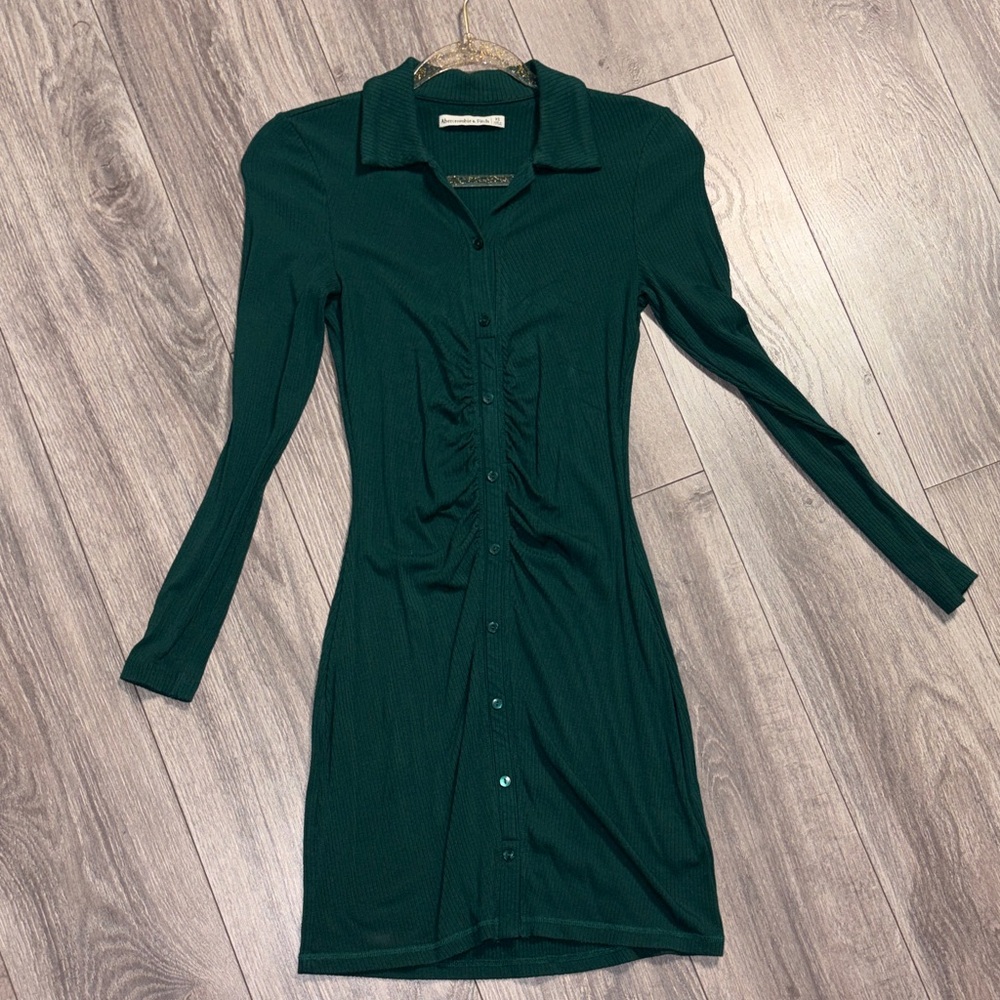 Abercrombie & Fitch Dark Green Long Sleeve Dress